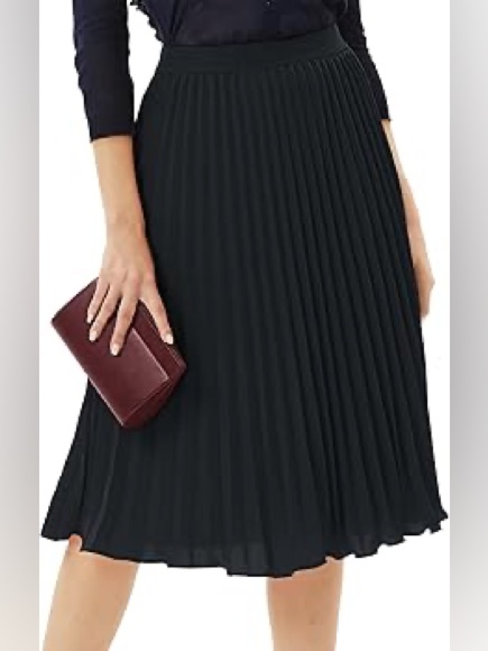 Tapata Black Pleated Midi Skirt NWT XL